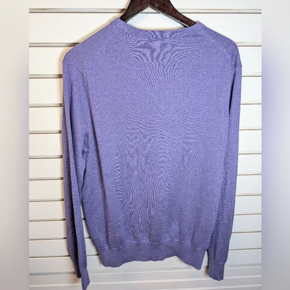 Banana Republic Luxury Blend Silk Cotton Cashmere V—neck Sweater XL Light Purple